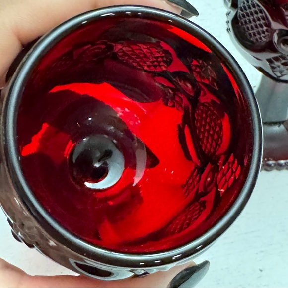 Vintage Avon Cape Cod Collection Vintage Cordial Sherry Red Goblets Retro - Picture 3 of 13